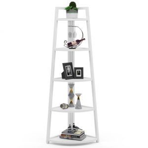 5-Tier Corner Shelf, 70" Tall Corner Ladder Shelf Small Bookshelf - Image 9