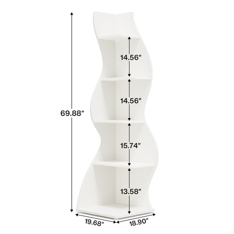 5-Tier Shelf for Wall, Modern Wall Corner Bookshelf Bookcase