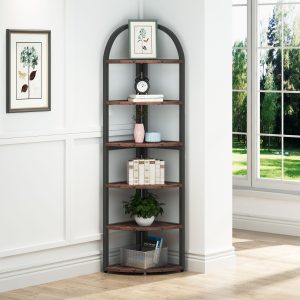 6-Tier Corner Shelf, 71 inch Tall Corner Bookshelf for Small Space - Image 3