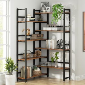 70.8" Corner Bookshelf, 8-Tier Industrial  Bookcase Corner Display Rack - Image 3