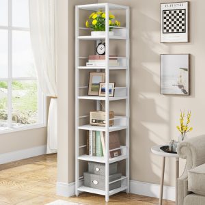 6-Tier Corner Shelf, Narrow Etagere Bookshelf Storage Rack - Image 7