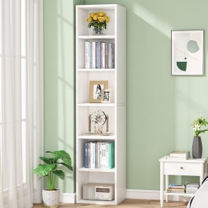 70.9" Corner Bookcase, Modern 6-Tier Narrow Cube Display Shelves