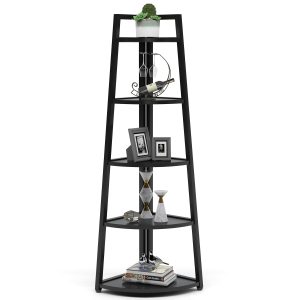 5-Tier Corner Shelf, 70" Tall Corner Ladder Shelf Small Bookshelf - Image 11