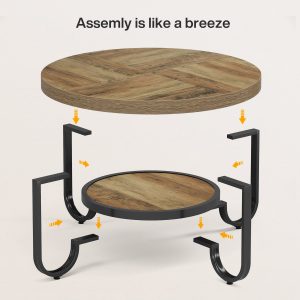 31" Coffee Table, 2-Tier Center Table Cocktail Tea Table with Storage Shelf - Image 6