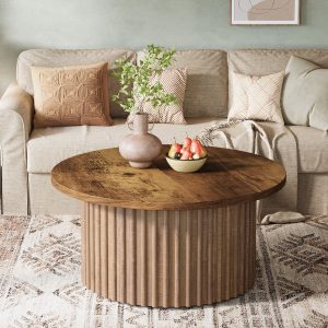 31.5" Coffee Table, Farmhouse Circle Center Table Sofa Side Table - Image 5