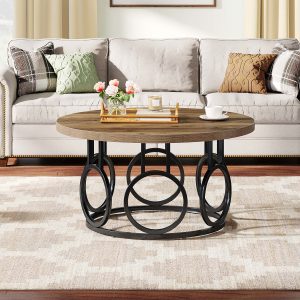 31.5" Coffee Table, Rustic Center Table Snack Table - Image 5