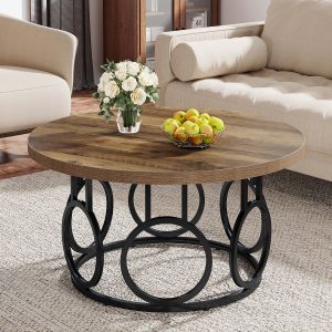31.5" Coffee Table, Rustic Center Table Snack Table - Image 3