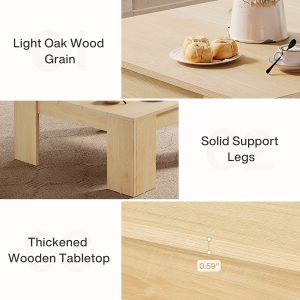 38.8" Square Coffee Table, Wood Center Table Snack Table - Image 6