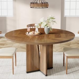 39" Wood Dining Table, Farmhouse Kitchen Table for 4 People