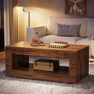 43" Coffee Table, Farmhouse Center Table With Storage - Image 4