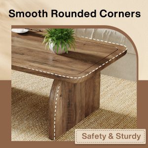47" Coffee Table, Farmhouse Center Table Low Cocktail Tea Table - Image 4