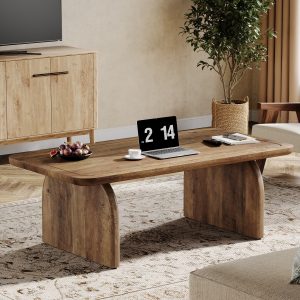 47" Coffee Table, Farmhouse Center Table Low Cocktail Tea Table - Image 3