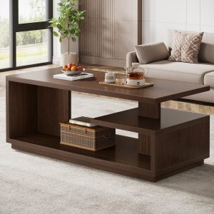 47" Coffee Table, Modern Center Table Tea Table with 3-Tier Shelf - Image 4