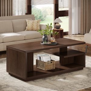 47" Coffee Table, Modern Center Table Tea Table with 3-Tier Shelf - Image 3