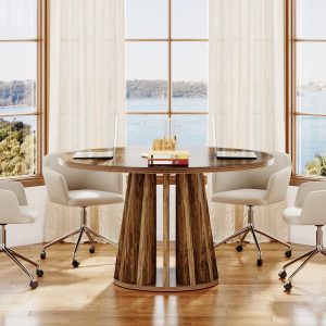 47" Conference Table, Round Meeting room Table For 4-6 People - Image 4