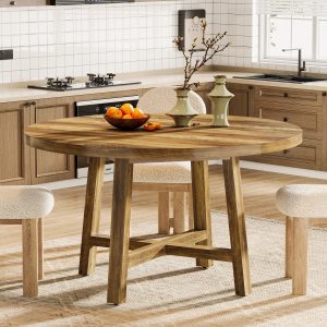 47" Dining Table, Farmhouse Kitchen Table Dinner Table for 4-6 People