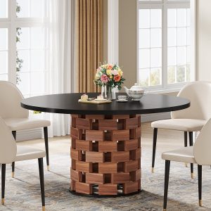 47" Dining Table, Farmhouse Round Kitchen Table for 4-6 People - Image 5