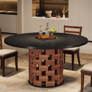 47" Dining Table, Farmhouse Round Kitchen Table for 4-6 People - Image 4
