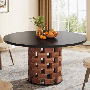 47" Dining Table, Farmhouse Round Kitchen Table for 4-6 People - Image 3