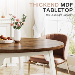 47-inch Dining Table, Round Farmhouse Kitchen Table for 4-6 - Image 7