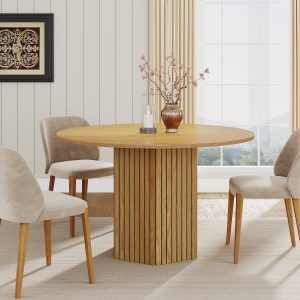 47" Round Dining Table, Wood Kitchen Table