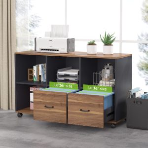 L-Shaped Computer Desk, 55" / 63" Executive Desk and Mobile File Cabinet - Image 5