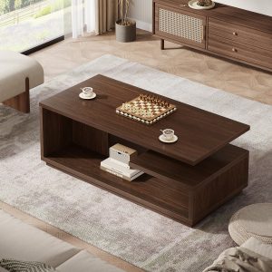 47" Coffee Table, Modern Center Table Tea Table with 3-Tier Shelf - Image 5
