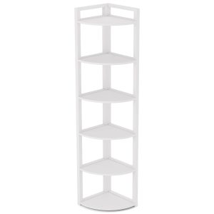 6-Tier Corner Shelf, Small Corner Bookshelf Storage Rack - Image 10