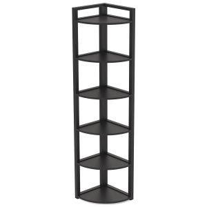 6-Tier Corner Shelf, Small Corner Bookshelf Storage Rack - Image 8