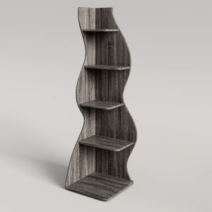 5-Tier Corner Shelf, Modern Wall Corner Bookshelf Bookcase - Image 12
