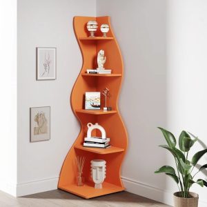 5-Tier Corner Shelf, Modern Wall Corner Bookshelf Bookcase - Image 17