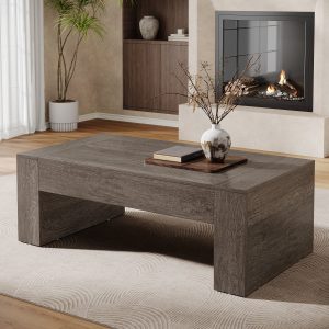 51" Coffee Table, Wood Center Table Simple Cocktail Tea Table - Image 3