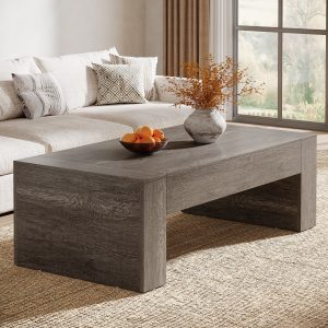 51" Coffee Table, Wood Center Table Simple Cocktail Tea Table - Image 6