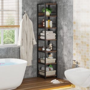 6-Tier Corner Shelf, Narrow Etagere Bookshelf Storage Rack - Image 3