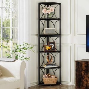 6-Tier Corner Shelf, 67" Corner Bookshelf Shelving Unit - Image 7
