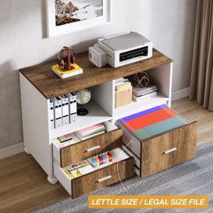 63" L-Shaped Desk, Modern Executive Computer Desk with 39" Mobile File Cabinet - Image 6