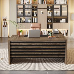 66.2" L-Shaped Executive Desk, Computer Desk with Mobile File Cabinet - Image 4