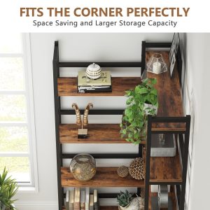 70.8" Corner Bookshelf, 8-Tier Industrial  Bookcase Corner Display Rack - Image 5