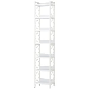 7-Tier Corner Shelf, 78.7" Narrow Bookshelf Corner Bookcase - Image 12