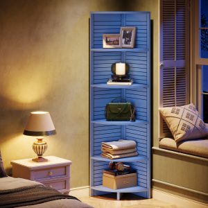 70.8" Corner Shelf, 5-tier Narrow Corner Bookcase Display Etagere - Image 5