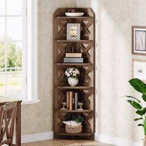 70.8" Corner Shelf, 6-Tier Corner Bookcase Display Shelves Plant Stand