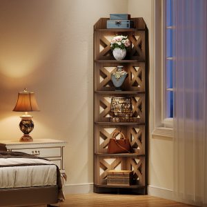 70.8" Corner Shelf, 6-Tier Corner Bookcase Display Shelves Plant Stand - Image 5