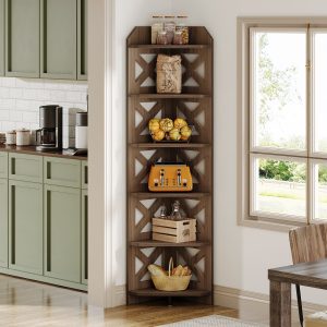 70.8" Corner Shelf, 6-Tier Corner Bookcase Display Shelves Plant Stand - Image 4