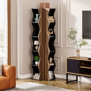 70.8" Tall Corner Shelf, 6-Tier Bookshelf Display Shelves Storage Organizer - Image 6