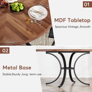 Round Dining Table for 4-6 People, 47" Modern Kitchen Table - Image 7