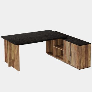 74" Executive Desk, L-Shaped Computer Desk Office Desk With Cabinet - Image 8