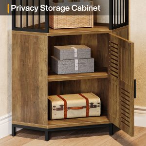 77" Corner Shelf, Industrial Bookshelf Display Shelving Unit Storage Cabinet - Image 5