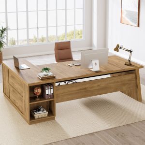 78" L Shaped Executive Desk, Corner Computer Desk Home Office Desk - Image 5