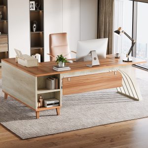 78.7" L-Shaped Executive Desk, Computer Desk Office Desk with File Cabinet