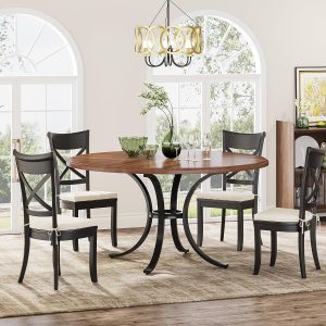 Round Dining Table for 4-6 People, 47" Modern Kitchen Table - Image 4